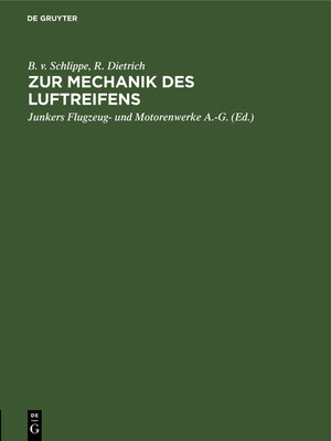 cover image of Zur Mechanik des Luftreifens